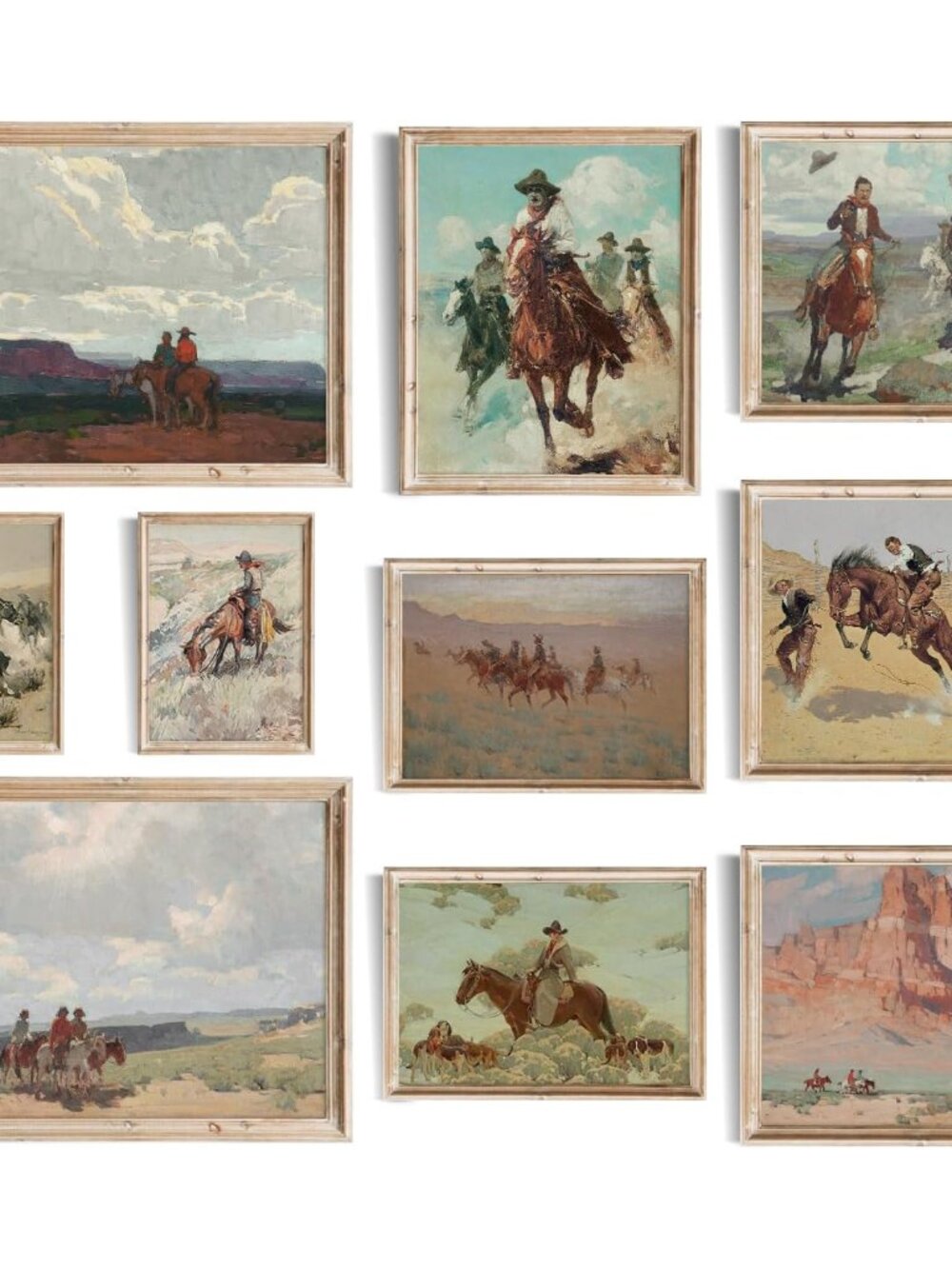 Western Decor Vintage Western Cowboy Wall Art, Farmhouse Wall Decor Cowboy Oil P